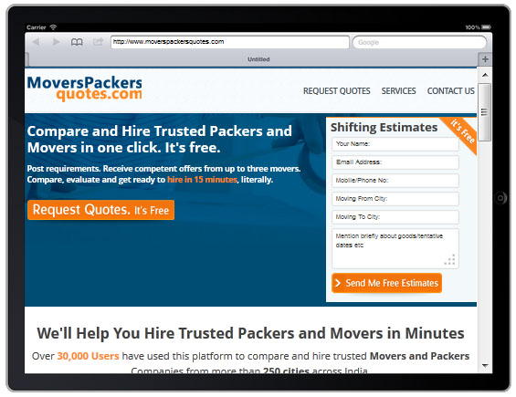 MPQuotes: Changing the way you hire Packers and Movers in India