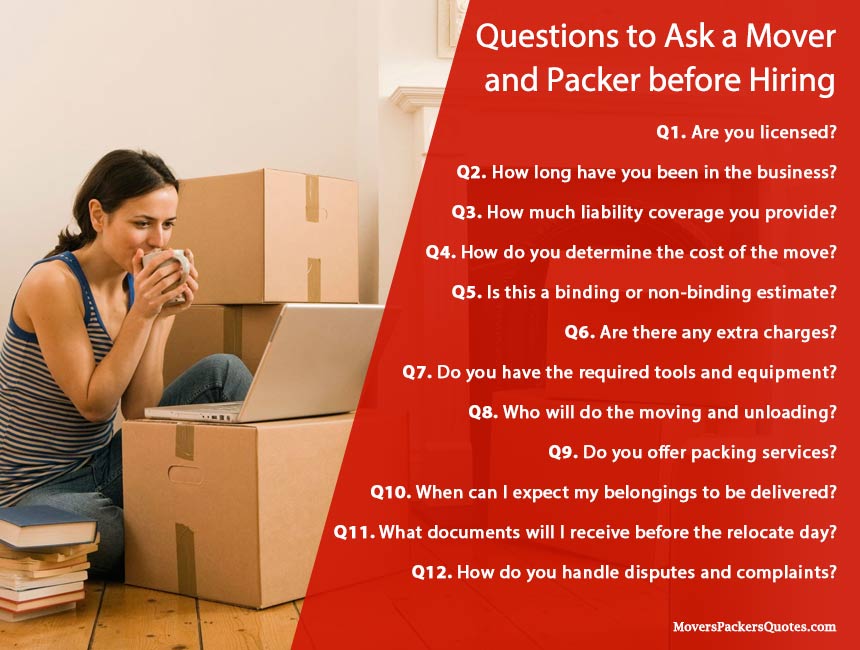 Questions to ask a mover and packer before hiring